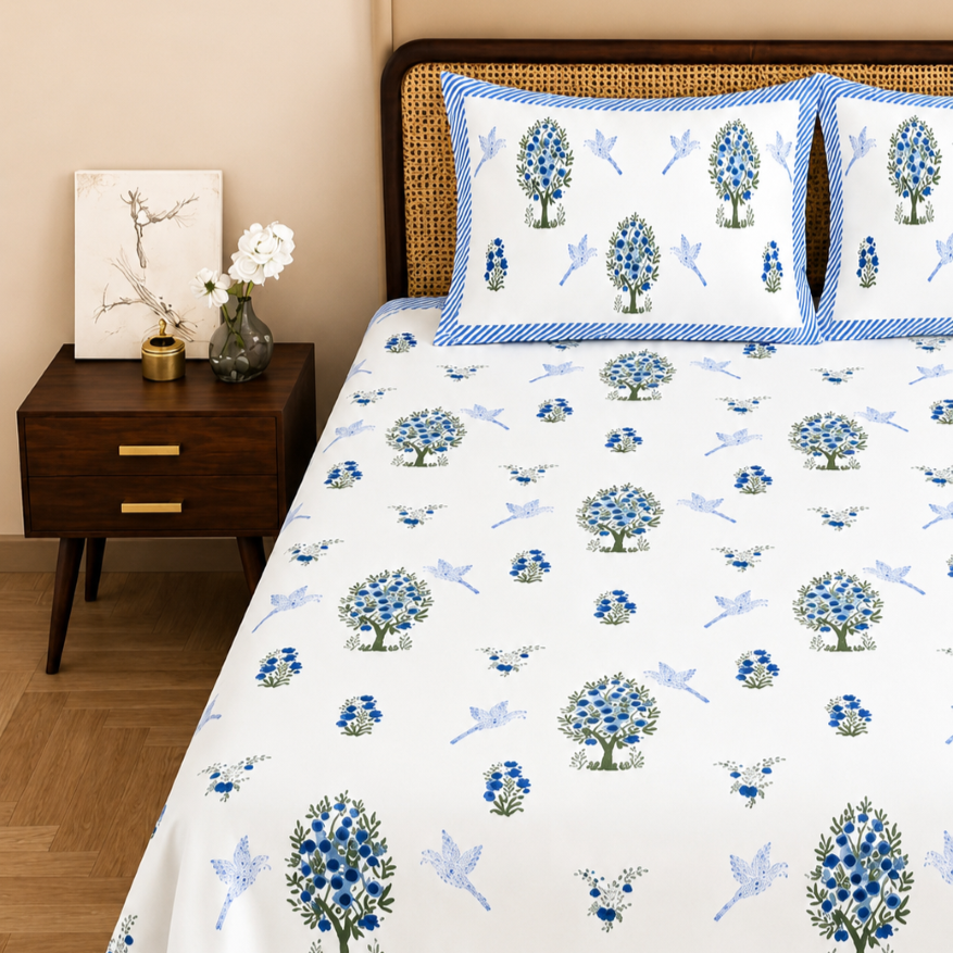 Cotton Bed Sheet Set - Fabric Close-up